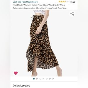 ForeMode (Amazon) leopard print wrap beach skirt